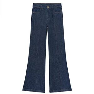 ZARA High-Waist Dark Blue FLARE SEAM PANTS, size S
Z1975